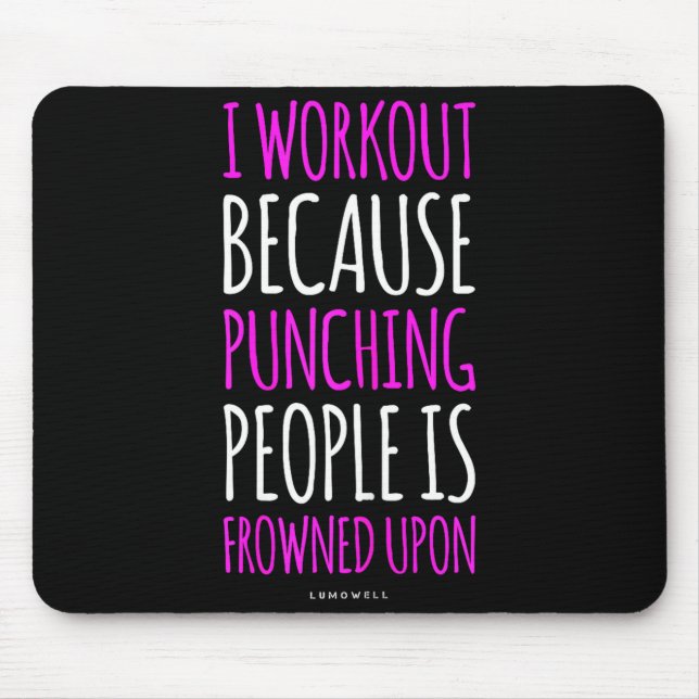 Mousepad Academia Divertida S_ Eu Me Exercito Porque Socar  (Frente)