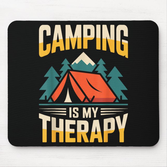 Mousepad Acampamento engraçado é minha terapia (Frente)