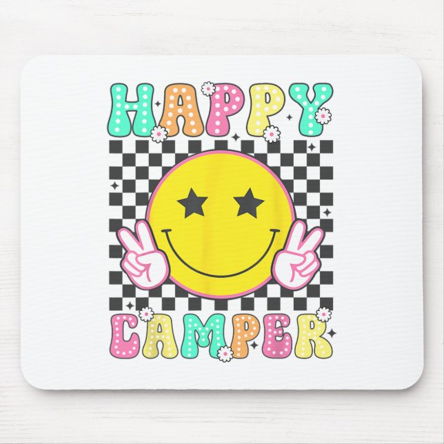 Mousepad Acampamento Feliz Acampamento de Verão Camping Par (Frente)