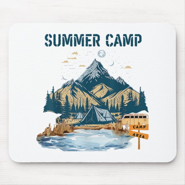 Mousepad Acampamento Simples de Verão Design (Frente)