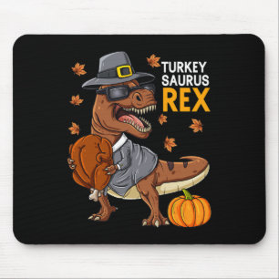 Mousepad Ação de Graças à Turquia Saurus T Rex Pilgrim Dino