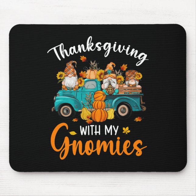 Mousepad Ação de Graças Com Os Meus Gnomos Gnomos Amigos Fe (Frente)