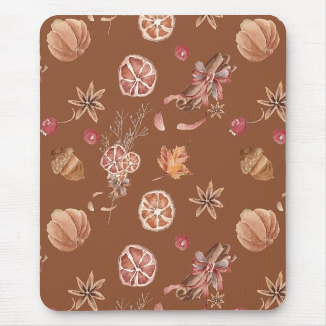 Mousepad Ação de Graças do Outono de Aquarela (Frente)