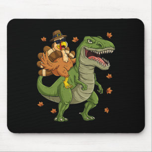 Mousepad Ação de Graças Turquia Andando em T Rex Dinosaur T
