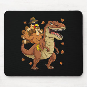 Mousepad Ação de Graças Turquia Andando em T Rex Dinosaur T