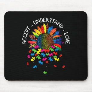 Mousepad Accept De Flor De Sensibilização Autismo Entenda L