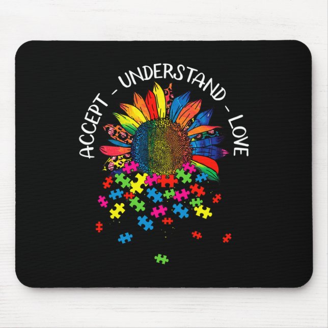 Mousepad Accept De Flor De Sensibilização Autismo Entenda L (Frente)