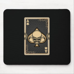 Mousepad Ace Spades Cartões Crânio Poker Jogador de Casino