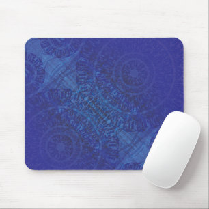 Mousepad Aceitação Medalhões Blue Indigo Violet Boho