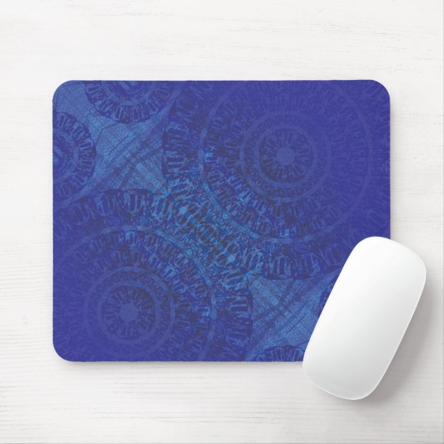 Mousepad Aceitação | Medalhões Blue Indigo Violet Boho (Com mouse)