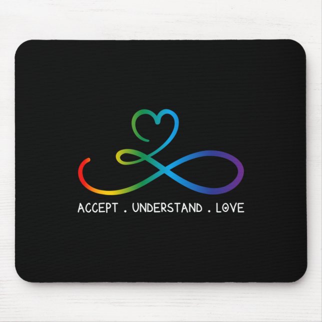 Mousepad Aceitar Compreender Aut. Infinity Neurodiversity (Frente)