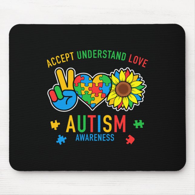 Mousepad Aceitar Compreender Autismo Atenção Ao Amor (Frente)