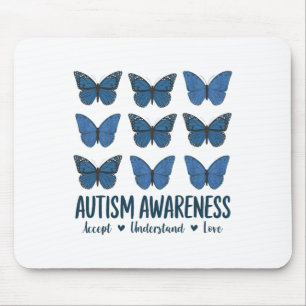 Mousepad Aceitar Compreender Autismo Atenção Borboleta