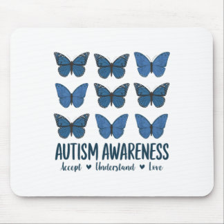 Mousepad Aceitar Compreender Autismo Atenção Borboleta