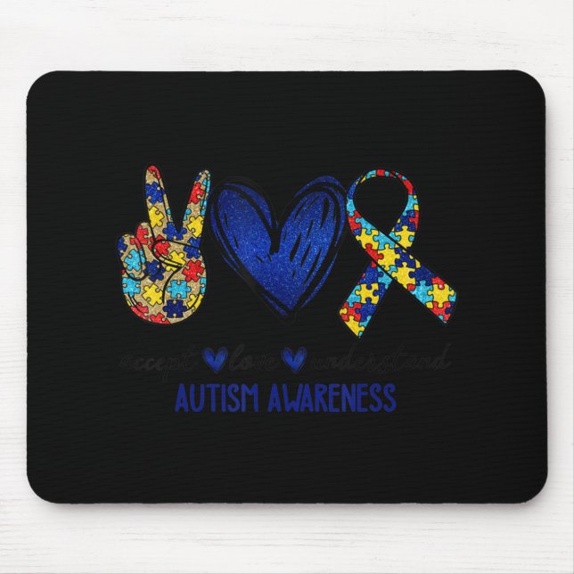 Mousepad Aceitar Compreender Autismo Autismo Autismo Autism (Frente)