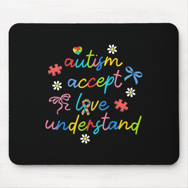 Mousepad Aceitar Compreender Autismo Do Arco Da Neurodivers (Frente)