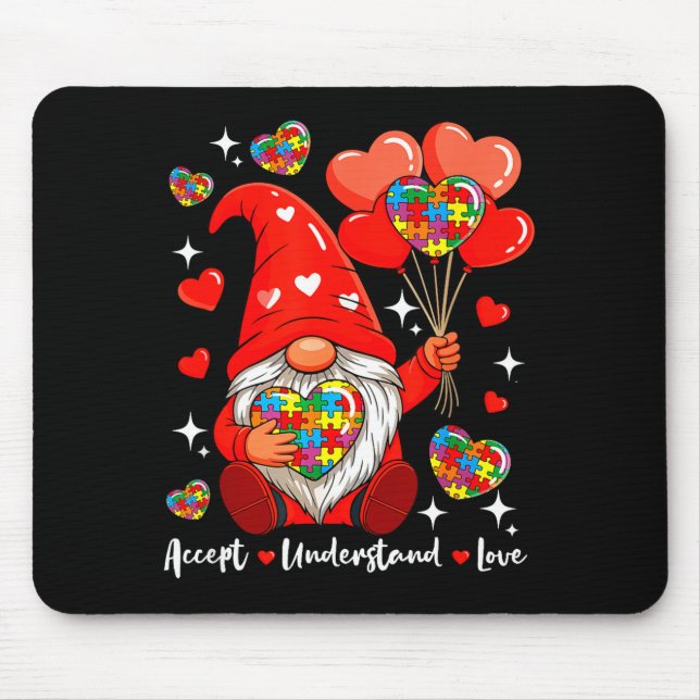 Mousepad Aceitar Compreender Corações de São Valentim Desig (Frente)