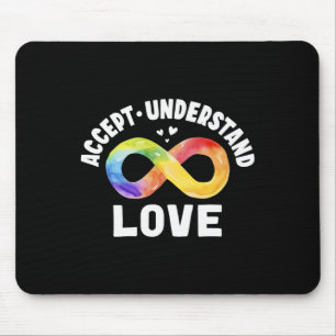 Mousepad Aceitar Consciência do Autismo do Amor ASD Infini