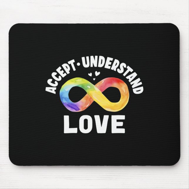 Mousepad Aceitar Consciência do Autismo do Amor ASD Infini (Frente)