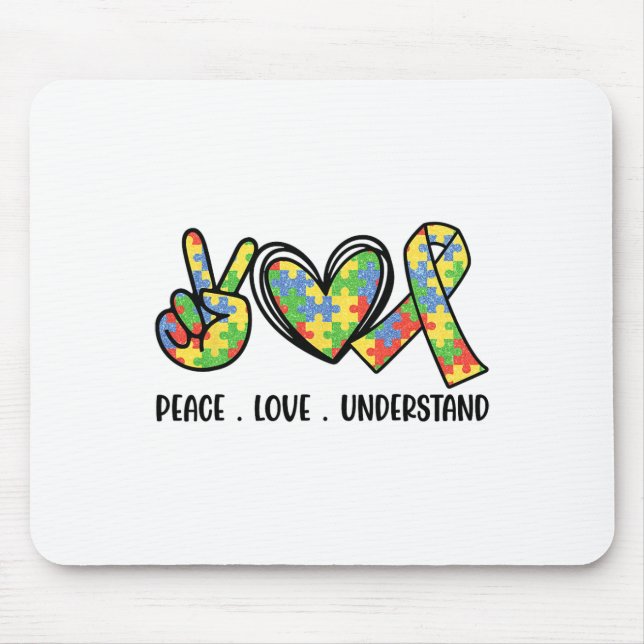 Mousepad Aceitar o amor Compreender a Consciência do Autism (Frente)