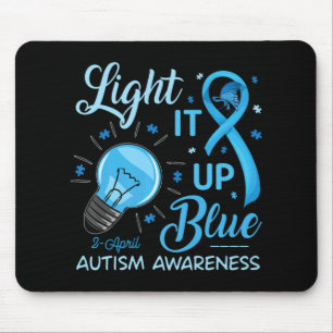 Mousepad Acenda-o Autismo Azul Sensibilização Homens Quebra