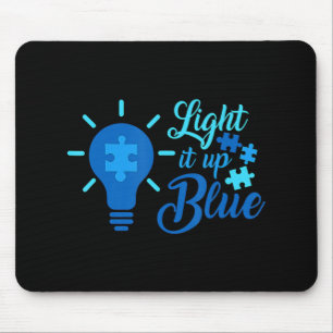 Mousepad Acenda-O Azul Autismo Sensibilização Fita Quebra-c