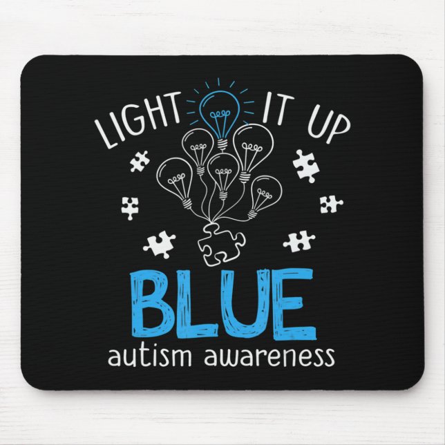 Mousepad Acenda-O Quebra-cabeça de Consciência do Autismo A (Frente)