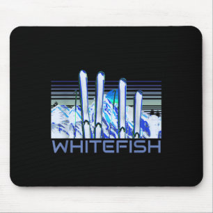 Mousepad Acessórios de Esqui Whitefish Retro Esqui Whitefis