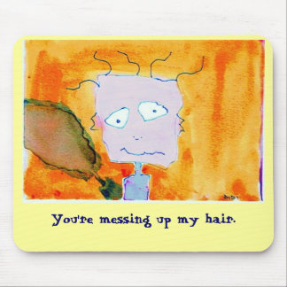 Mousepad acima sujado do cabelo