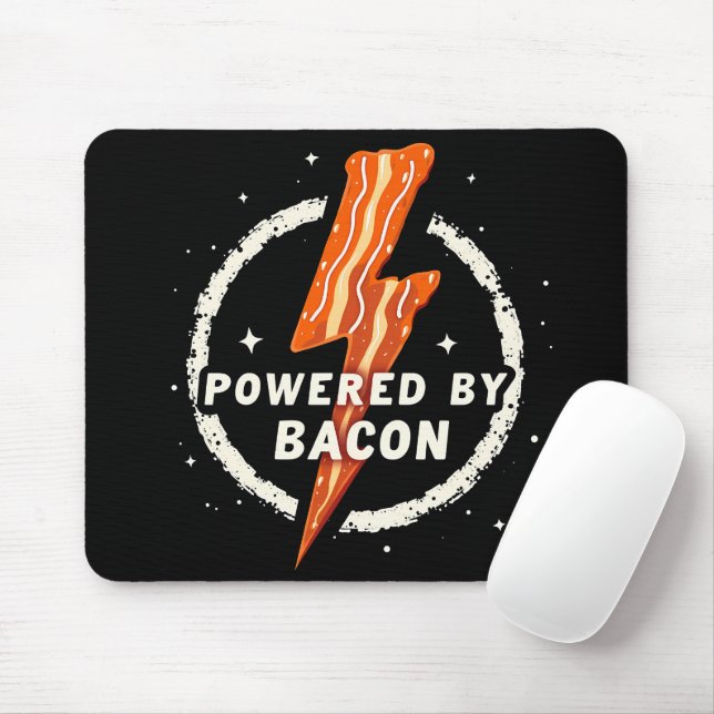 Mousepad Acionado por Bacon Funny Retro Foodie Aestética (Com mouse)