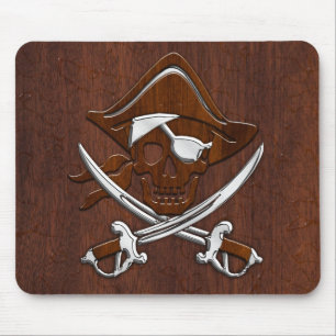 Mousepad Aço Crânio Pirata Mano Náutica Do Mahogany