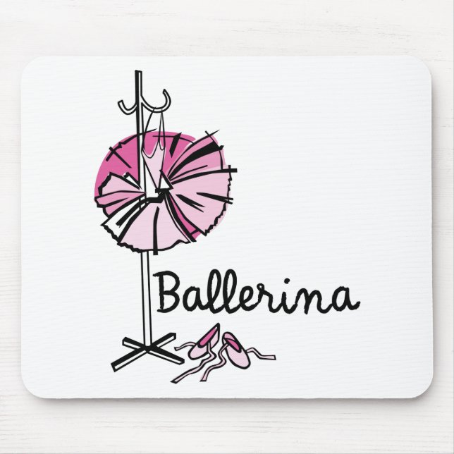 Mousepad Acolchoado de Rato Sapatilhas de Bailarina - Rosa (Frente)
