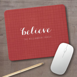 Mousepad Acredite - Moderno Feliz Natal Vermelho