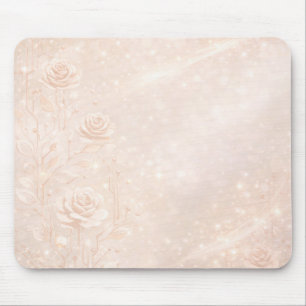 Mousepad Acrélio e flores com acentos em rosegold arte de I