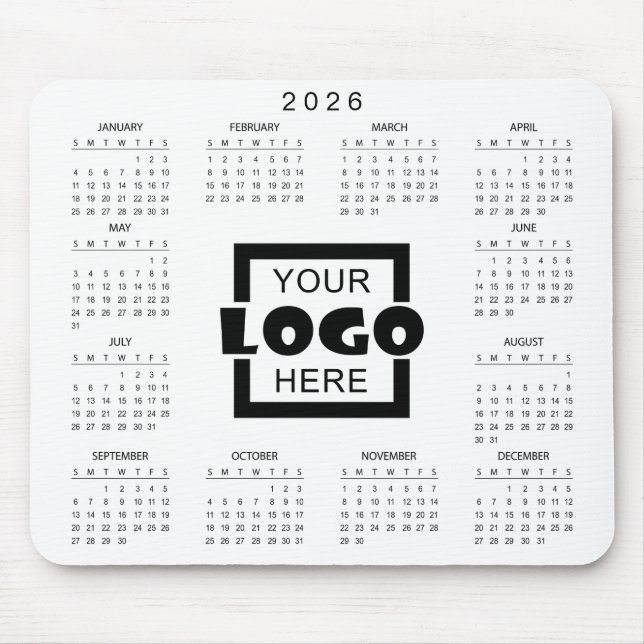 Mousepad Add Your Own Business Logo 2026 Calendar (Frente)