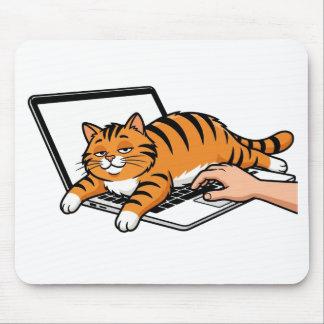 Mousepad Adesivo de LaptopGato de Trabalho de Casa