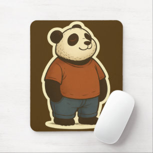 Mousepad Adesivo Zen Panda – Urso de Desenho Animado Relaxa