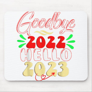 Mousepad Adeus 2022 Olá, 2023, belo Natal