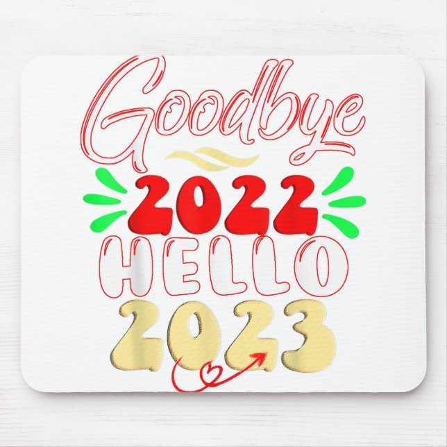 Mousepad Adeus 2022 Olá, 2023, belo Natal (Frente)