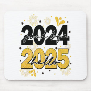 Mousepad Adeus 2024 Olá Felizes anos novos do Fireworks 202