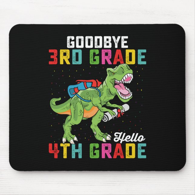 Mousepad Adeus 3º ano Alô 4º ano T Rex Dinossauro (Frente)