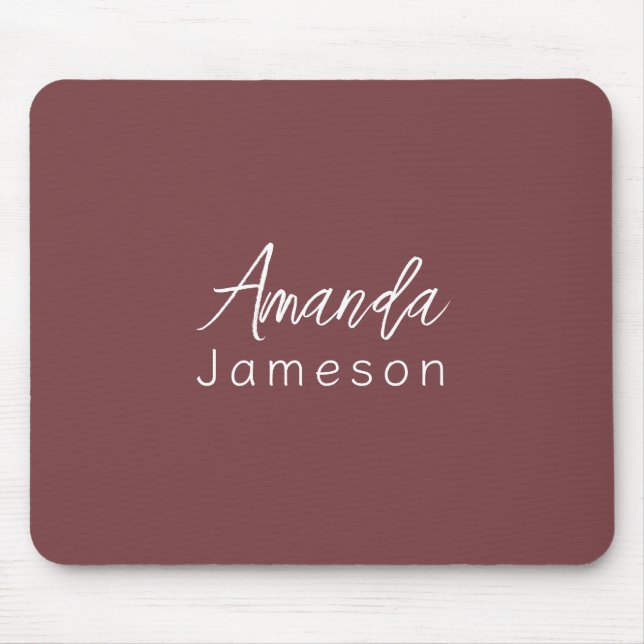 Mousepad Adicionar Nome de Cheio Simples Mínimo Monograma R (Frente)