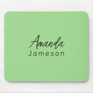 Mousepad Adicionar Nome de Cheio Simples Verde limão Mínimo