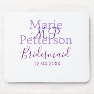 Mousepad Adicionar nome letra monograma damas de honra casa