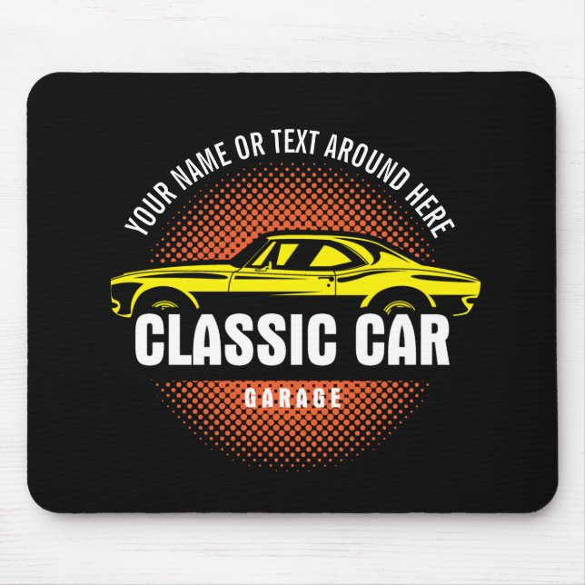 Mousepad Adicionar Nome Texto Clássico Amarelo (Frente)