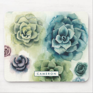 Mousepad Adicionar Seu Nome Cluster de Succulents
