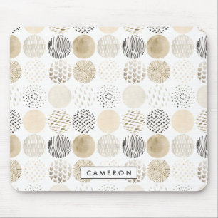 Mousepad Adicionar Seu Nome  Padrão neutro do círculo Abs