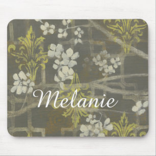 Mousepad Adicionar Seu Nome Ramo de Flor I Padrão