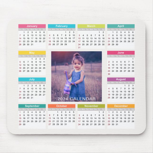 Mousepad Adicionar seu próprio Calendário Personalizado de  (Frente)