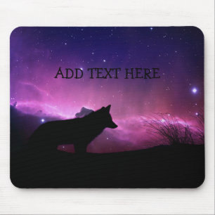Mousepad ADICIONAR TEXTO Rosa, Púrpura e Preta/Estrelas No